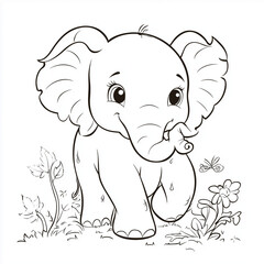 Obraz premium Cute cartoon elephant baby hippo and bear vector illustration clipart