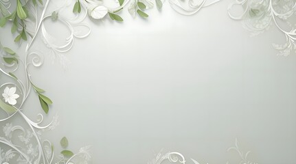 Luxury Green Gradient with Silver Accents vintage floral background