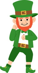 St. Patrick's Day Leprechaun Cartoon Character Funny Dancing illustration
