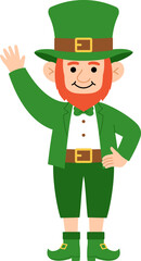 St. Patrick's Day Leprechaun Cartoon Character Hi illustration