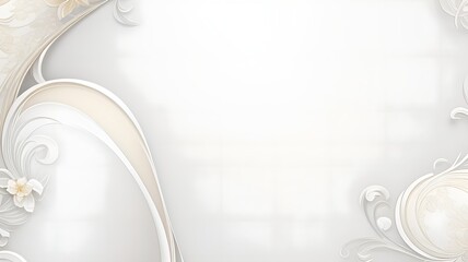 Soft Cream & Vanilla Gradient with Silver Accents background with frame with flowers