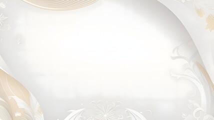 Soft Cream & Vanilla Gradient with Silver Accents vintage background with frame with flowers