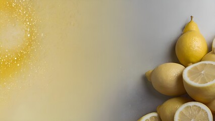 Elegant Gradient Background in Soft Lemon and Buttercream Freshness with Shimmering Silver Accents