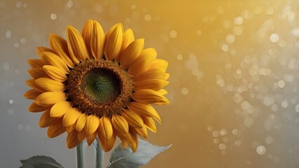 Elegant Gradient Background in Sunflower Yellow and Marigold Radiance with Shimmering Silver Accents