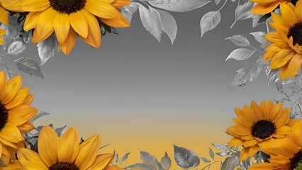 Sunflower Yellow & Marigold Gradient with Silver Accents 