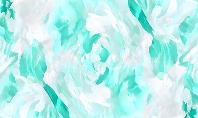 Fototapeta premium Abstract turquoise and white paint strokes, swirling artistic background texture. Ideal for design projects, website banners, or print media.