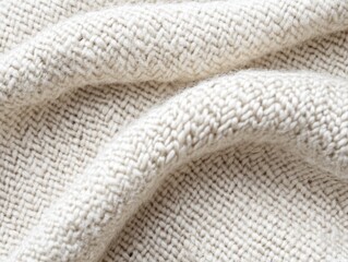 A background of white knit blanket with a curved edge