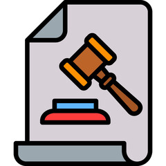 Court Order lineal color icon