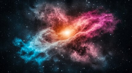 Fototapeta premium Colorful Swirling Nebula in Deep Space