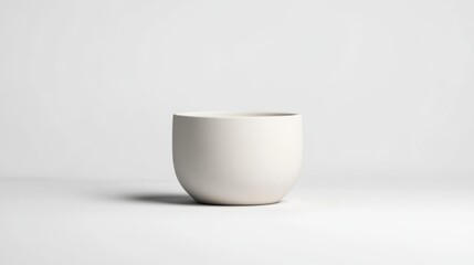 White ceramic pot on white background; home decor