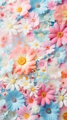 Pastel wallpaper flowers pattern nature petal plant.