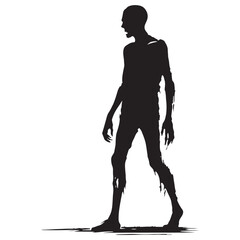 Ferocious Zombie silhouette embodying the essence of the walking dead - Zombie illustration - Zombie vector - mythical creature silhouette - horror silhouette
