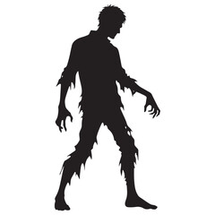 Nightmarish Zombie silhouette perfect for horror and Halloween designs - Zombie illustration - Zombie vector - mythical creature silhouette - horror silhouette
