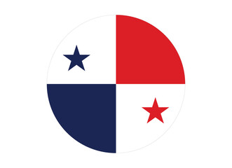 Panama Flag icon. Round circle flag icon design, vector illustration	