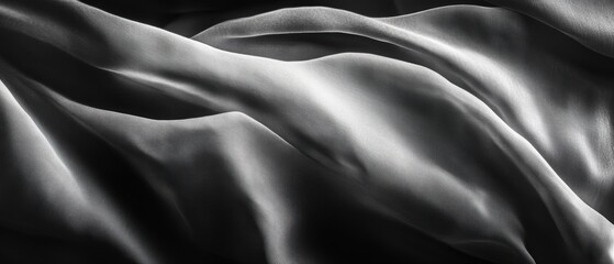 Obraz premium Soft Black Silk Fabric Texture for Backgrounds, Fashion Designs, Textiles, and Drapery â€“ High-Quality Stock Image for Creative Projects
