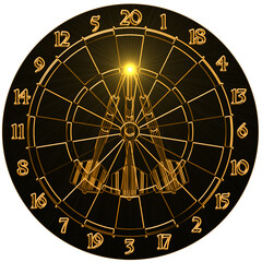 Naklejka premium Dartboard with 3 darts in Spotlight 180 - art (partial AI)
