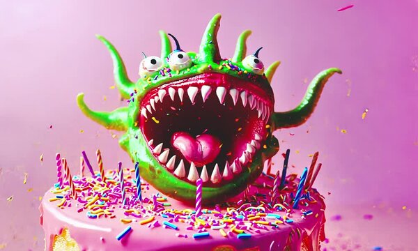 Monster birthday creative cake.
