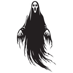 Fototapeta premium Creeping shadow Ghost silhouette showing a terrifying supernatural being - Ghost illustration - Ghost vector - mythical creature silhouette - horror silhouette 