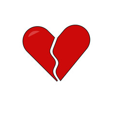 Illustration of a Broken Heart Symbol