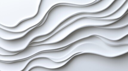 Fototapeta premium Elegant white-on-white geometric texture featuring embossed lines and soft shadows with ample copyspace for design applications