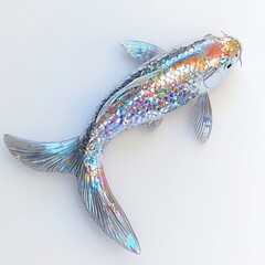Colorful koi fish with shimmering scales swimming gracefully