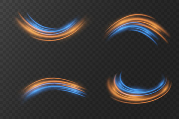 Fototapeta premium Glowing neon light lines. Light road and vortex effect.