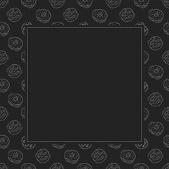 bread frame. doodle bakery square frame. hand drawn bread frame background. bakery background