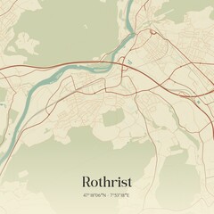 Vintage map of Rothrist, Switzerland.