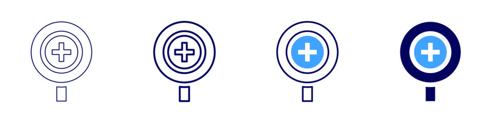 Cross road icon in 4 different styles. Thin Line, Line, Bold Line, Duotone. Duotone style. Editable stroke
