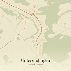 Vintage map of Unterendingen, Switzerland.