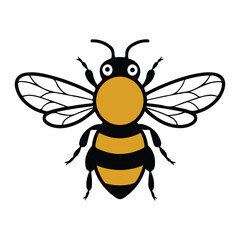 Fototapeta premium Cheerful 3D cartoon bee flying on a white background