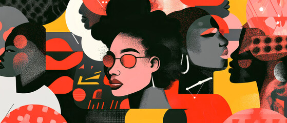 Exploring urban life through vibrant art celebrating cultural heritage and gender equality in a diverse community