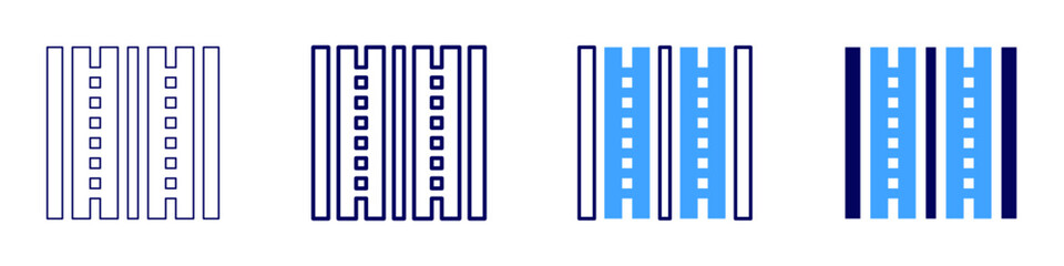 Lane icon in 4 different styles. Thin Line, Line, Bold Line, Duotone. Duotone style. Editable stroke