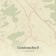 Vintage map of Gontenschwil, Switzerland.