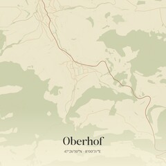 Obraz premium Vintage map of Oberhof, Switzerland.