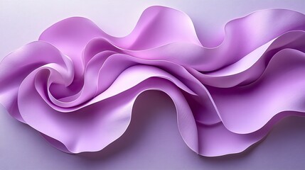 Soft lavender fabric elegantly draped, showcasing smooth waves and gentle folds, ideal for backgrounds