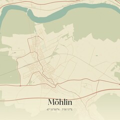 Obraz premium Vintage map of Möhlin, Switzerland.