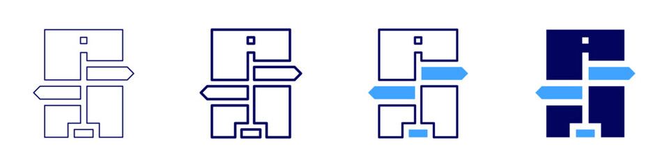 Obraz premium Road experience icon in 4 different styles. Thin Line, Line, Bold Line, Duotone. Duotone style. Editable stroke