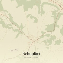 Vintage map of Schupfart, Switzerland.