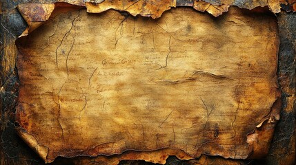 A weathered, ancient parchment with intricate textures and faded writings, suggesting history