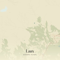 Vintage map of Laax, Switzerland.