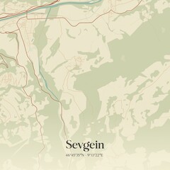 Obraz premium Vintage map of Sevgein, Switzerland.