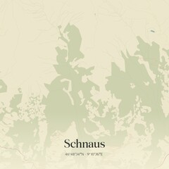 Fototapeta premium Vintage map of Schnaus, Switzerland.