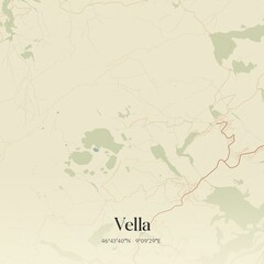 Obraz premium Vintage map of Vella, Switzerland.