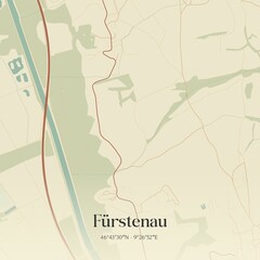 Vintage map of Fürstenau, Switzerland.