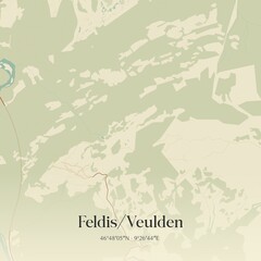 Obraz premium Vintage map of Feldis/Veulden, Switzerland.