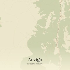 Vintage map of Arvigo, Switzerland.