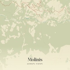 Vintage map of Molinis, Switzerland.