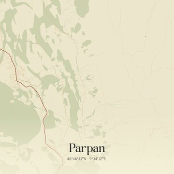 Vintage map of Parpan, Switzerland.