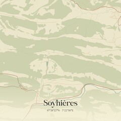 Vintage map of Soyhières, Switzerland.
